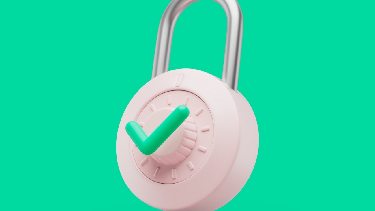 Padlock,Locked,Icon,With,Green,Check,Simbol,Simple,3d,Render