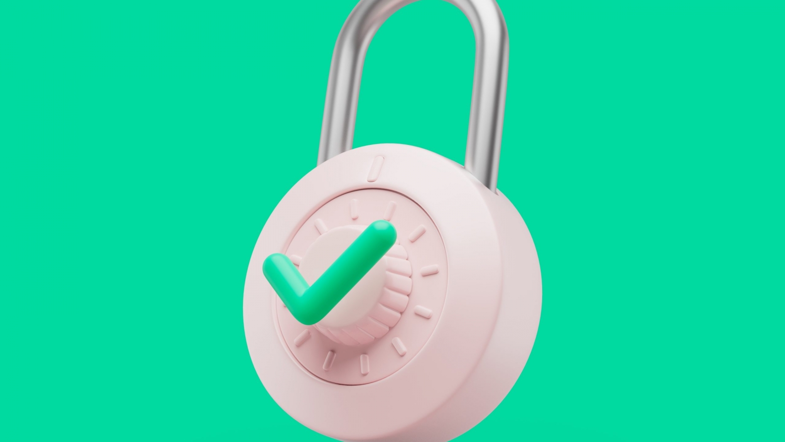 Padlock,Locked,Icon,With,Green,Check,Simbol,Simple,3d,Render